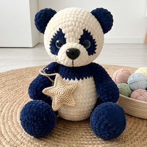 Padrão de crochê de panda em PDF, panda de pelúcia amigurumi, brinquedo de crochê de urso fofo, padrão fácil para iniciantes, download digital imagem 5