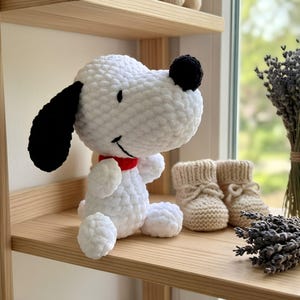 かぎ針編みビーグル犬の編み図、あみぐるみ子犬のおもちゃの作り方（PDFダウンロード）