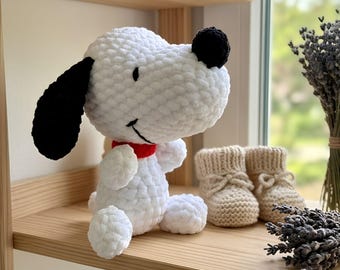 Haakpatroon voor een Beagle-hond, handleiding voor het maken van een amigurumi-puppyspeeltje (PDF-download)