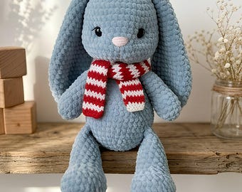 Haakpatroon voor een konijn, amigurumi konijnenknuffel, pluche met slappe oren (PDF-download)