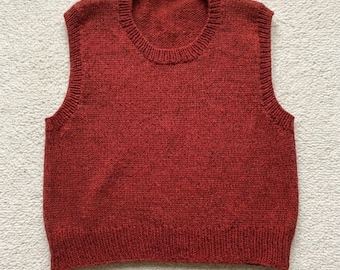 Breipatroon PDF: Naadloos gebreid vest (van boven naar beneden), moderne gebreide tanktop (digitale download)