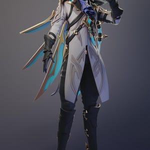 Figura de Dottore / Estatua de resina 16K pintada a mano / Decoración de Genshin Impact