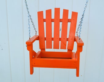 Cute new Style! Bright Orange Adirondak Chair Bird Feeder-Free Shipping, Thank You Gift, Cedar Rustic Feeder, House Warming, Cardinal Chair