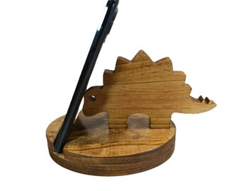 Stegosaurus Dinosaur Cell Phone Holder: Handmade Tablet Stand