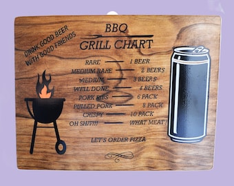 Grilling Time Wooden Sign, Father's Day, Housewarming, Man Cave, BBQ king, Vinyl Cutout,  Custom Made in US