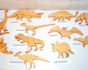 RAWR!  11 piece Wooden Dinosaur Toys, Dinosaur Figures, Open End Toys, Child Development,  Free US Shipping