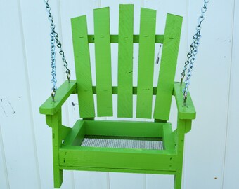 Cute new Style! Light Green Adirondak Chair Bird Feeder-Free Shipping, Thank You Gift, Cedar Rustic Feeder, House Warming,Mother's Day Gift