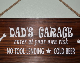 Father's Day, Housewarming, Man Cave, Dad's Garage, Fun Sign, Custom Made in US Personalize it!