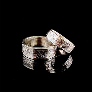 Western Wedding Band - Hand Engraved