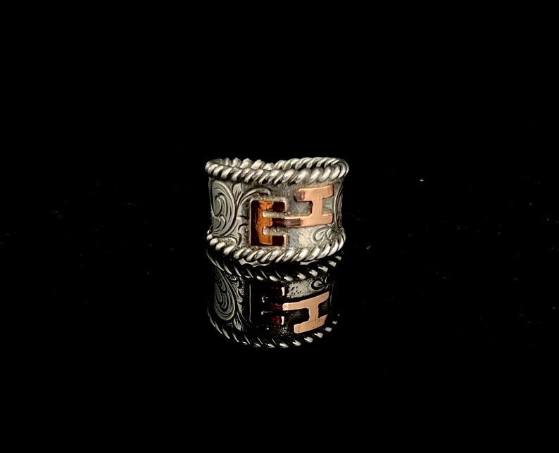 Custom Ranch Brand Engraved Silver Ring - Etsy