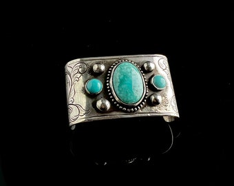 Sterling Silver and  Turquoise Scarf Slide