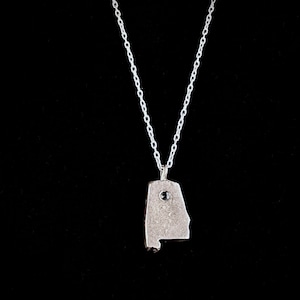 Alabama State Silver Necklace with Gemstone* handmade