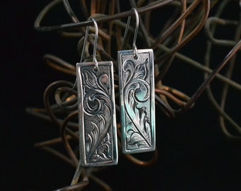 Pendientes de barra de plata occidentales