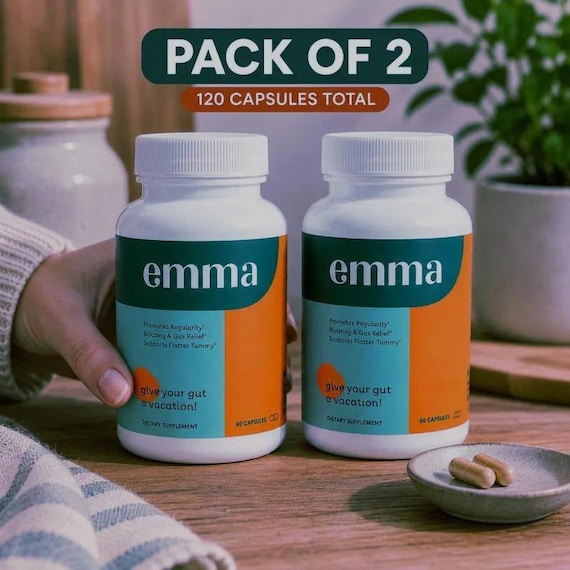 Emma Gut Health Capsules | Digestive Support Supplement | Bloating & Gas Relief | Regularity Formula