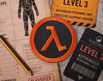 Lambda Patch Half Life Patch Sew on Black Mesa Patch Gordon Freeman Patch Gamer Patch, Gaming Cosplay Backpack Jacket Patch