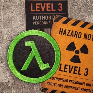 Lambda Patch Green Half Life patch Sew On Embroidered Badge, Black Mesa, Gamer Jacket Patch, Cosplay Accessory, Half-Life merch