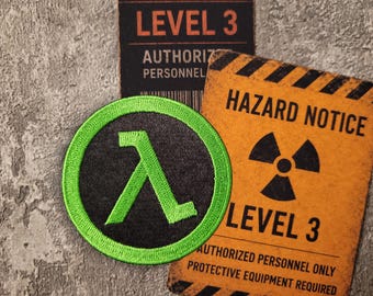Naszywka Lambda, zielona, naszywka Half Life, haftowana, czarna, naszywka do kurtki gracza, dodatek do cosplayu, gadżety z Half-Life