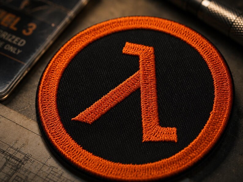 Naszywka Lambda, Naszywka Half Life, Naszywka Half-Life, Czarna naszywka Mesa, Naszywka Gordon Freeman, Naszywka Gamer, Naszywka na plecak gamingowy cosplay zdjęcie 5