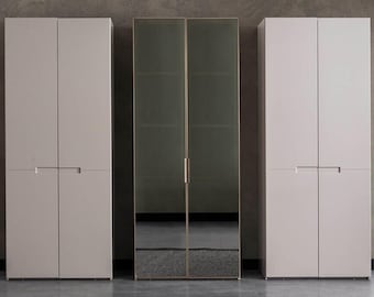 Guarda-roupa Vegas Large de 260 cm para quarto | Móvel minimalista com gavetas e prateleiras | Acabamento durável em MDF