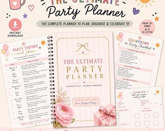 Planificateur de fête d'anniversaire ultime à imprimer | Pack événementiel de 47 pages (Téléchargement numérique)