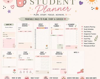 Agenda étudiant adolescent 2026-2027 PDF imprimable