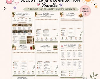 Ensemble de rangement et de rangement pour la cuisine | Inventaire du garde-manger, du réfrigérateur et du congélateur (téléchargement numérique)