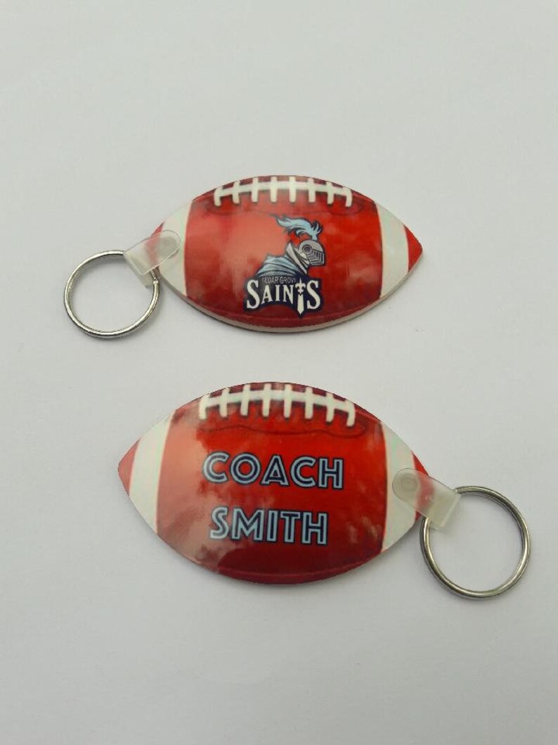 Personalized Football Shaped Keychains Etsy