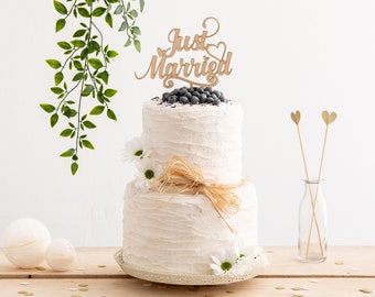 Just Married Cake Topper - Acrylic Wedding Decoration