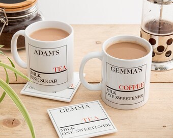 Straßenschild personalisierte Tasse Set | Geschenk Knoten Uk Made