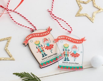 Christmas Nutcracker And Ballerina Personalised Bauble