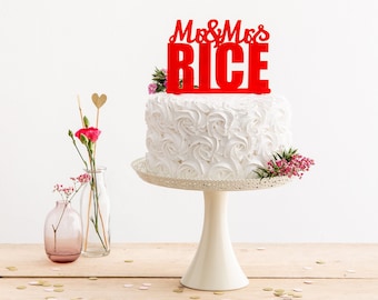 Personalized Mr & Mrs Acrylic Wedding Cake Topper