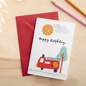 Carte d'anniversaire de pompier avec âge 3D | Le noeud cadeau fabriqué en Grande-Bretagne