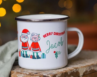 Tazza di Natale personalizzata Mr And Mrs Santa Claus