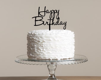 Toppers per Torta d Compleanno, Nero Happy Brthday Decorazone Torta