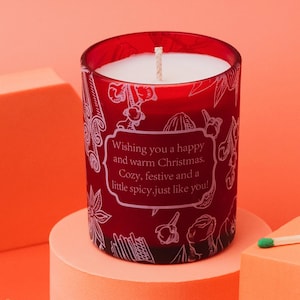 Winter Spice Personalised Candle – Cosy Christmas Scent Handmade Relaxing Gift for Her, Mum, or Friend