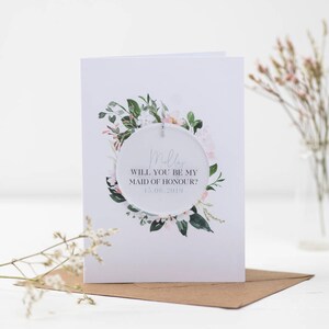 Serez-vous ma demoiselle d'honneur ? carte postale avec décoration souvenir suspendue | demoiselle d'honneur | Préfète en chef | Planification de mariage | Amitié sincère