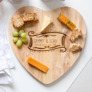 Love Heart Personalised Cheese Sharing Board  | The Gifting Knot Made in Britain