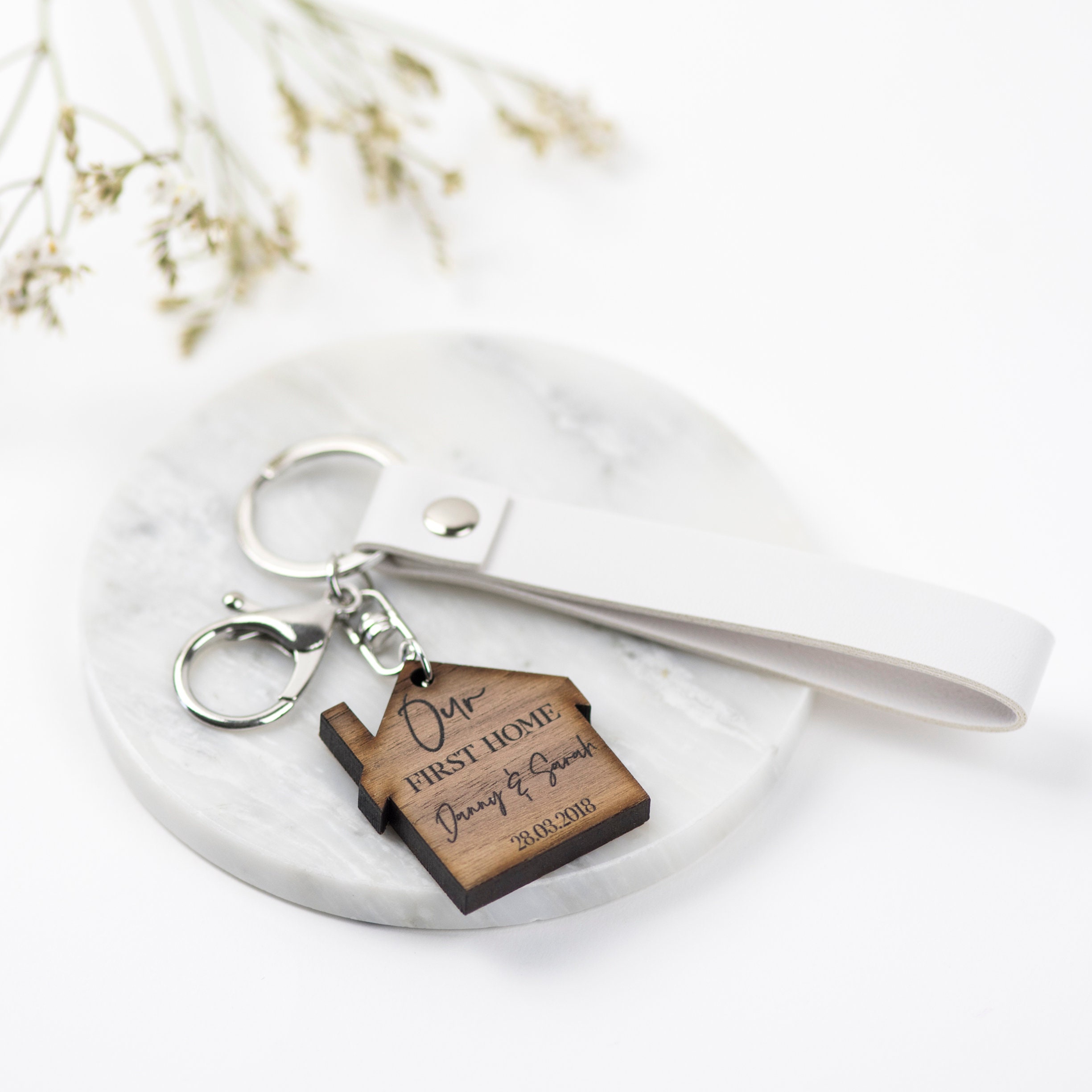 His and Hers Personalised New Home Keyring Set Couple s Key Chain