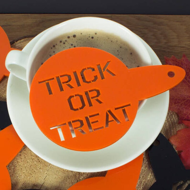 Halloween Set of Seven Coffee Dusters  Spooky Cake Stencil image 2