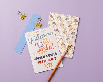 Welcome To The World Personalised New Baby Card