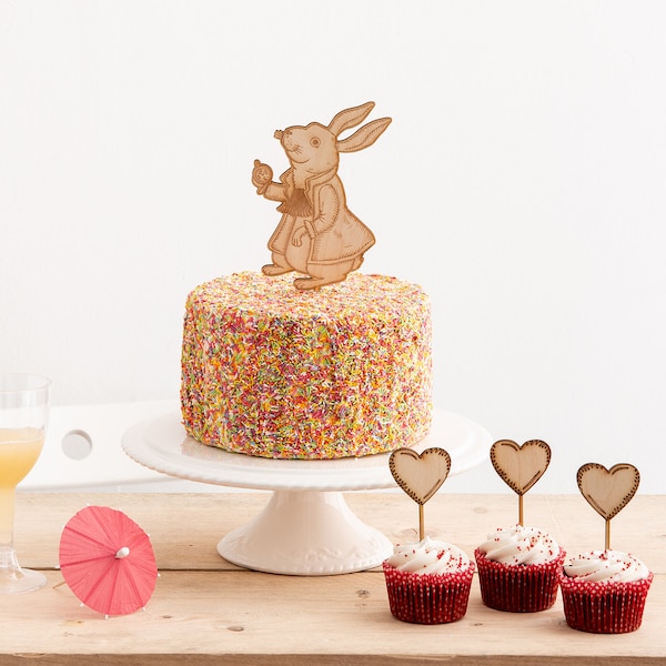 Set di decorazioni per torta a tema Alice nel Paese delle Meraviglie – Decorazioni per feste "Mangiami"