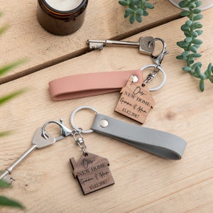 His And Hers Personalised New Home Keyring Set - Couple's Key Chain House Warming Gift - Home Key Rings