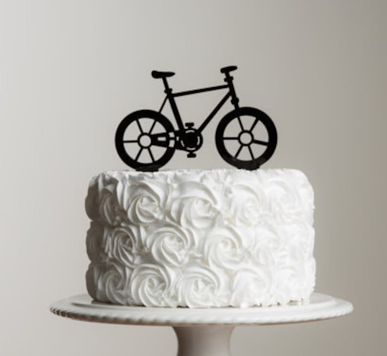 Bike Acrylic Cake Topper Bicycle Themed Birthday Party Etsy