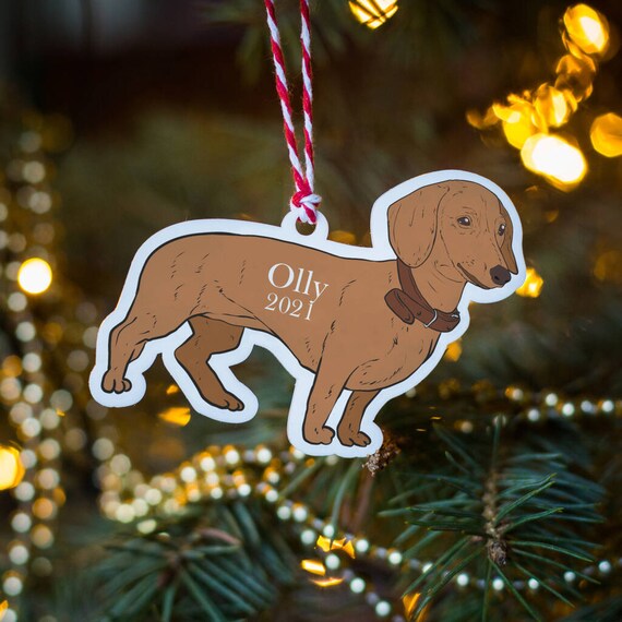 Sausage dog cheap tree decorations