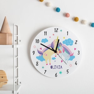 Hugging Unicorns Personalised Bedroom Clock | Gifting Knot Uk Made