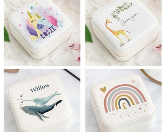 SECONDS Personalised Jewellery Organiser Case for Children | Unicorn | Whale | Rainbow | Giraffe  Box