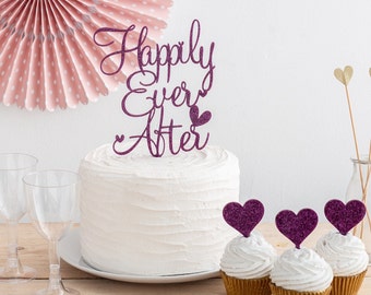 Happily Ever After Cake Topper - Wedding Cake Decoration - Acrylic Engagement Topper - Fairy-tale Wedding Cake - Laser Cut Cake Topper