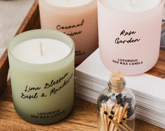 Lime, Basil And Mandarin Scented Soy Candle