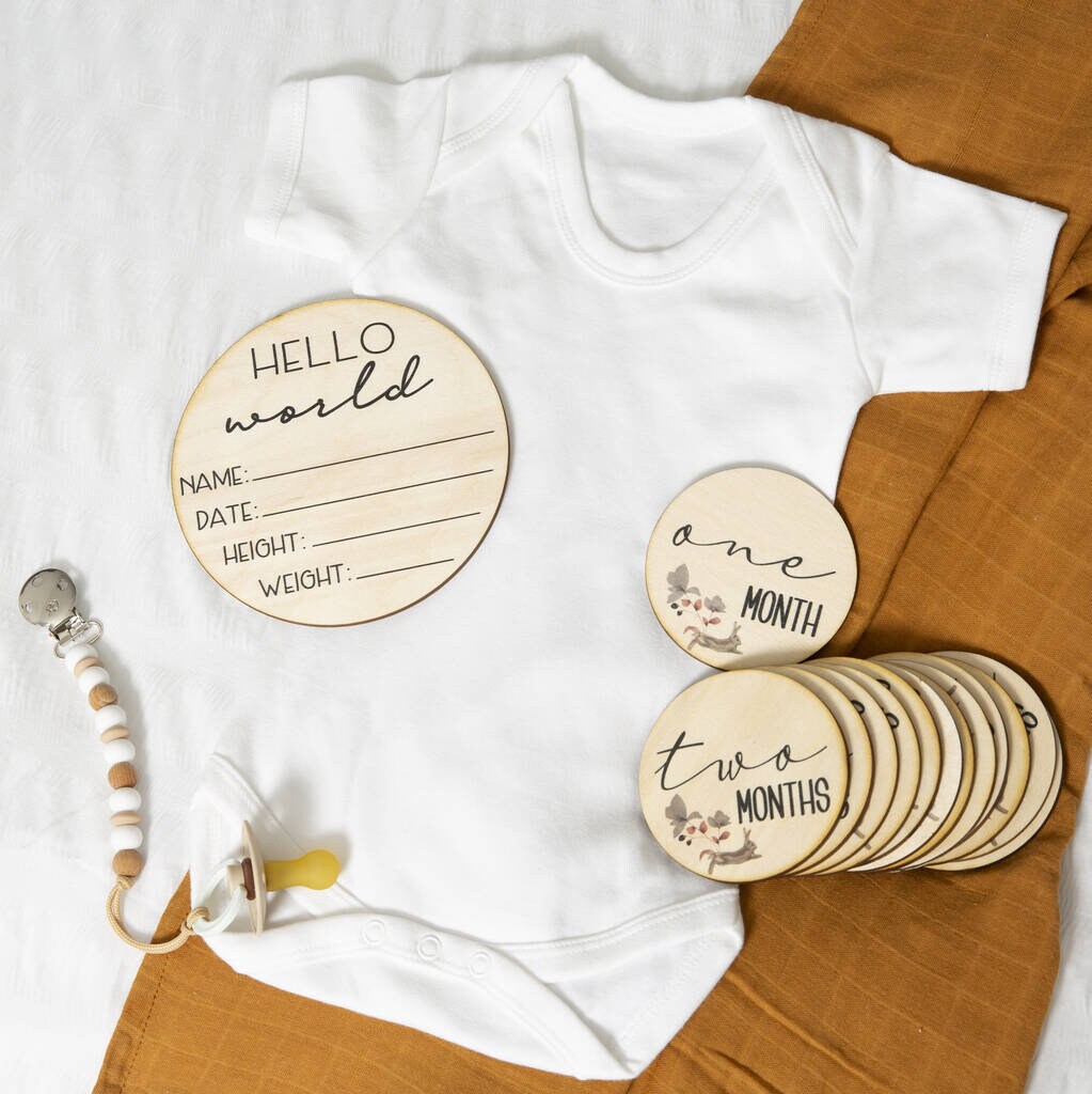 Tarjetas de hito mensuales del bebé, nacimiento a 12 meses tarjeta de  momento de apoyo de la foto