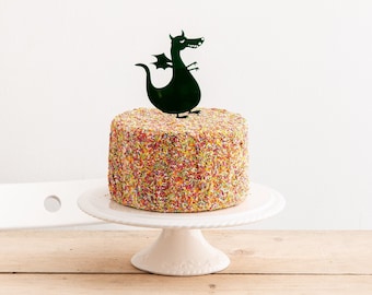Dragon Cake Topper Pick - Decoración de pastel con temática de dragón - Decoración de fiesta de cumpleaños para niños - Decoración de pastel para niños - Decoración de fiesta de dragón